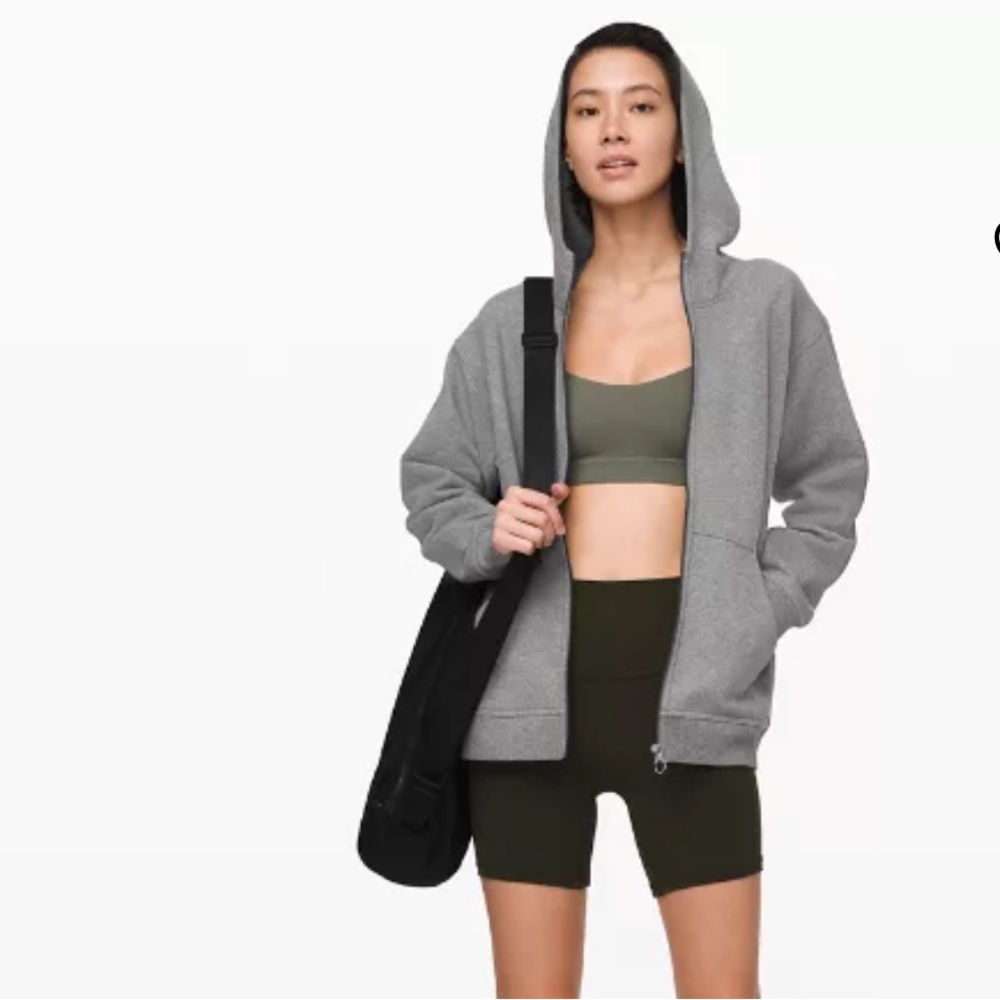 Lululemon-all yours zip hoodie- heathered core medium grey- small